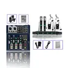 4-Channel Audio Mono Mixer Effects Processor Studio DJ Mixing UHF KTV Microphone