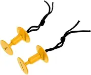 koolsoo 2 Pack Plastic Body Board Leash Plugs Attachment with Cord for Surfboard, Yellow