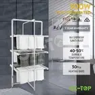3 Tier Electric Clothes Arier Dryer Heated Towel Rack Laundry Rail Hanger Shelf