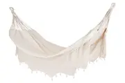 Cotton Macrame Hanging Hammock with Crochet Fringe Double 150x200cm Carmen