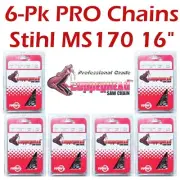 Copperhead 6-Pk PRO Chains for STIHL MS170 16" - NO ANTI-KICKBACK BUMPER LINKS