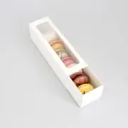 BULK 100pk 6 Hold White Macaron Box (7x2x2in)