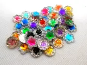 36pcs Small Rhinestone Flatback Embellishment Hair Bows Scrapbooking