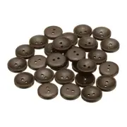 30pcs Wooden Sewing Button 18mm 2 Holes Round Craft Buttons, Deep Brown