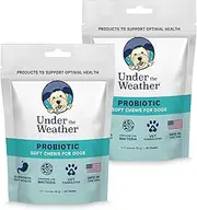 Under the Weather Pets | 60 Soft Dog Chew Supplements with Probiotics | Help Maintain Health & Right Balance of Beneficial Live (Viable) Bacteria in Gut - 2 Pack