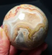 TOP 303G Natural Polished Mexico Banded Agate Crystal Sphere Ball Healing WD220