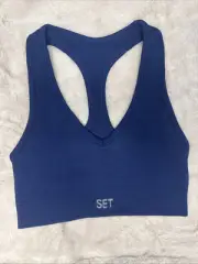SET Active Ribbed Sports Bra in Blue xS fee shipping A11