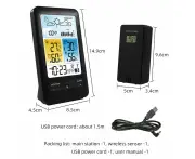 Indoor Outdoor Wireless Digital Weather Station Alarm Clock Calendar Thermometer