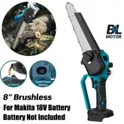8'' Cordless Brushless Wood Cutting Cutter Saw Chainsaw For Makita 18V Battery
