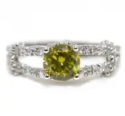 1CT Peridot & White Topaz 925 Solid Genuine Sterling Silver Ring Jewelry Sz 8
