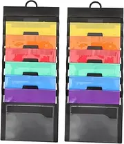 HOODANCOS 2pcs Storage Bag Reusable File Organizer Wall Hanging Folder Wall Folder for Files Wall File Bags Document Container for Office Wall File Organizer Wall Folder Organizer