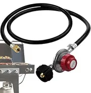 High Pressure Propane Regulator - 20 PSI Propane Pressure Reducing Valve Propane Adapter Hose | Grill Regulator High Pressure Propane Hose with Brass Connector for Grills Stoves Burners
