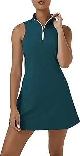 [Generic] Tennis Dress for Women with in Shorts and Pockets Sleeveless Workout Athletic Dresses Womens Midi Business Dress Pockets Summer Maxi Formal Ladies Weddings Plus Bridesmaid Ever Pretty