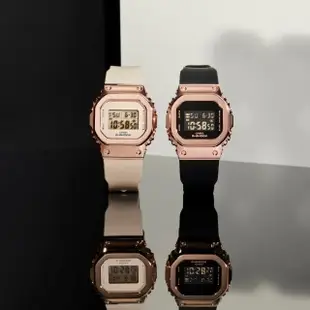 【CASIO 卡西歐】G-SHOCK 簡約優雅 韓團 ITZY 玫瑰金錶殼 金屬時尚女錶(GM-S5600PG-1)