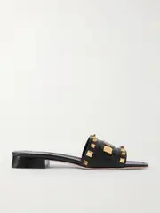 [Valentino Garavani] Valentino Garavani - Plaster Caster Studded Leather Slides - Black - IT39 IT 39 Black