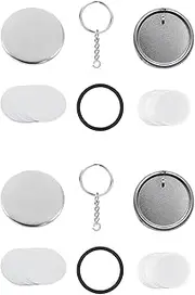 Binxind 100x Button Maker Keychains Supplies,58mm/2.25 Inch Pin Making Kit for Button Maker Machine,Metal Button Badge Sets