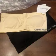 Calvin Klein Girls Strapless Seamless Bandeau Bras NWT Sz M 7-8 2 Pack