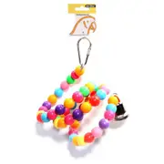 Avi One Bird Toy Coloured Beads Twister Bell Red