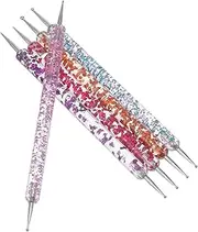 VICASKY 5pcs Colorful Acrylic Dual Ended Nail Art Tool Set Including Rhinestones Picker and Dotting Pen for Manicurists and DIY Nail Decoration