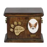 Pembroke Welsh Corgi wooden urn with a dog Art-Dog