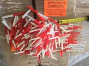 140 VTG long PLASTIC Tie ON FISHING FLOATS BOBBERS odd size 6in vintage