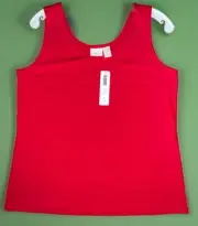 Chico’s CHRISTMAS Red Scoop Neck Sleeveless Tank Top Shell Stretchy SZ 2