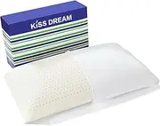 Talalay Latex Pillow, Soft Natural Latex Foam Pillow for Sleeping, Bed Pillow for Back, Side and Stomach Sleeperswith Removable Cotton Cover, Helps Relieve Shoulder and Neck Pain (Standard (Soft))