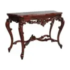 Solid Mahogany Wood Hand Carved Camelia Hall/Console Table Antique Style