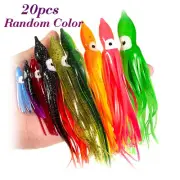 20x PVC Soft Squid Skirt Octopus Skirts Jigging Lures Assist Mixed Color