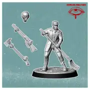 Farmer | Vermillion | Post Apocalypse FWW Wargaming 3D Printed Mini