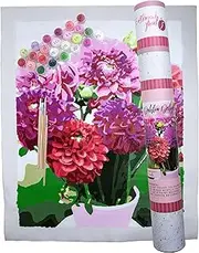 Pink Picasso Kits Botanical Floral Paint by Number for Adults | DIY Canvas Painting Kits Color by Numbers As Seen On Shark Tank | Dahlia Delight 16x20 - Paint Kit Set