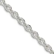 [JewelryWeb] 925 Sterling Silver Spring Ring 2.75mm Flat Cable Chain Necklace Jewelry Gifts for Women - Length Options: 41 46 51 61