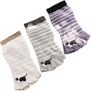 [MOBUTOFU] Stylish Low Cut Ankle Socks 3 Pack Short Socks for Women Girls Comfortable Lightweight Dog Print Ankle Socks for Summer