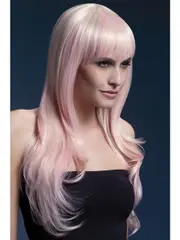 Sienna Womens Candy Blonde Mid Length Fashion Wig With Fringe