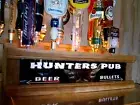 DEER HUNTERS PUB LIGHTED 18 Beer Tap handle display w/ led lighted bar sign