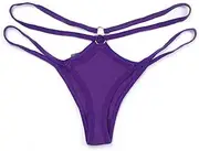 [FARZAH] Women Panties Female Underwear 3Pcs/Lot Lace Thin Strap Thong Women Low Waist Panties Sexy Underwear Ladies Briefs Lingere Panty Underware Comfortable Lingerie Thongs(Purple 1pc,Small)