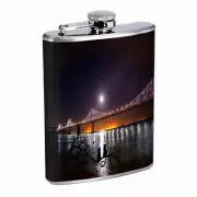 Cat Heart Bridge Em1 Flask 8oz Stainless Steel Hip Drinking Whiskey