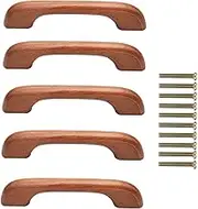 Wooden Cabinet Handles for Kitchen 5pcs Black Drawer Handles Smooth Surface Comfortable Grip Home Dec