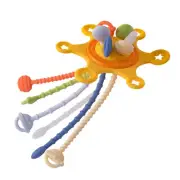 Toddler Pull String Activity Toy Skill-Building Silicone Sensory Toy Reusable