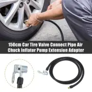 150cm 59" Car Tire Air Chuck Inflator Extension Rubber Hose Quick Connect