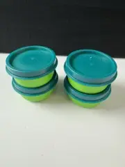 Tupperware Smidgets Green with Dark Seals Mini 1 oz Containers Set of 4
