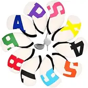 Golf Club Iron Head Cover, Colored Iron Head Cover, Multiple Colors, 10 Piece Set of Iron Head Cover.