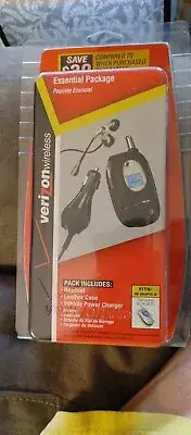 Vtg VERIIZON ESSENTIALS CELL PHONE PACKAGE LG VX6100 HEADSET CASE CHARGER