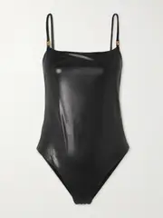 [Versace] Versace - Brinata Embellished Stretch-lamé Swimsuit - Black - 2 2 Black