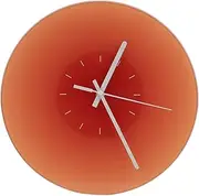 12in Sunset Modern Wall Clock, Stylish Frameless Non Ticking Clock, Silent Non Ticking Wall Clock for Living Room Bedroom Kitchen (Orange)