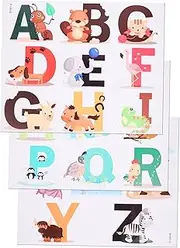 Sosoport 26Pcs Alphabet Stickers for Non Magnetic Cartoon Animal Wall Decals Removable Educational for Learning English Letters for Bedroom Decoration