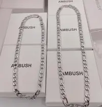 在飛比找Yahoo!奇摩拍賣優惠-創客優品 AMBUSH項鏈 14K白金冷淡風嘻哈鏈粗高級感氣