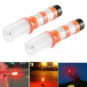 2PCS LED Road Flares Emergency Light Roadside Safety Beacon Flashing Warning Bar