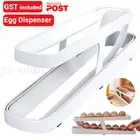 Automatic Scrolling Egg Rack Holder Storage Box Container Refrigerator 2-Tier