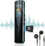 EVISTR 128GB Digital Voice Recorder with Playback - 1536Kbps HD Dictaphone Voice-activated Audio Recorder with Noise Reduction for Meetings Interviews Lectures
